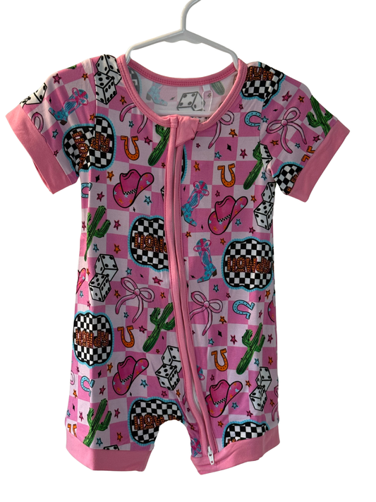 Howdy Cowgirl Short Sleeve Bamboo Shortie - 6-12 months
