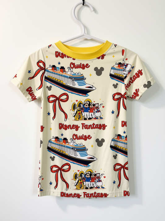 Disney Fantasy Cruise Short Sleeve Shirt & Shorts Bamboo Set