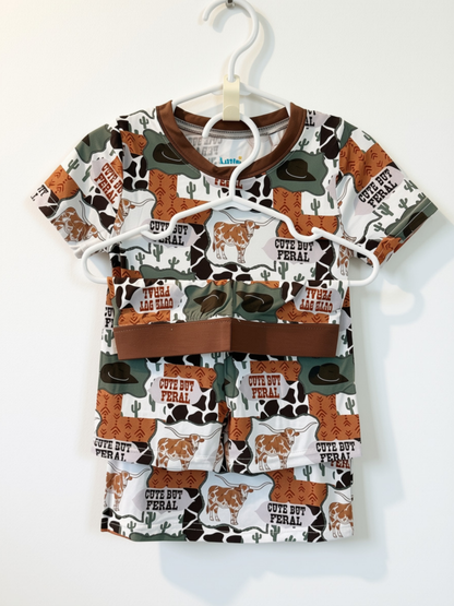 Cute But Feral Short Sleeve Shirt & Shorts Bamboo Set