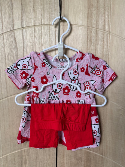 Bullseye Short Sleeve Peplum Bamboo Set
