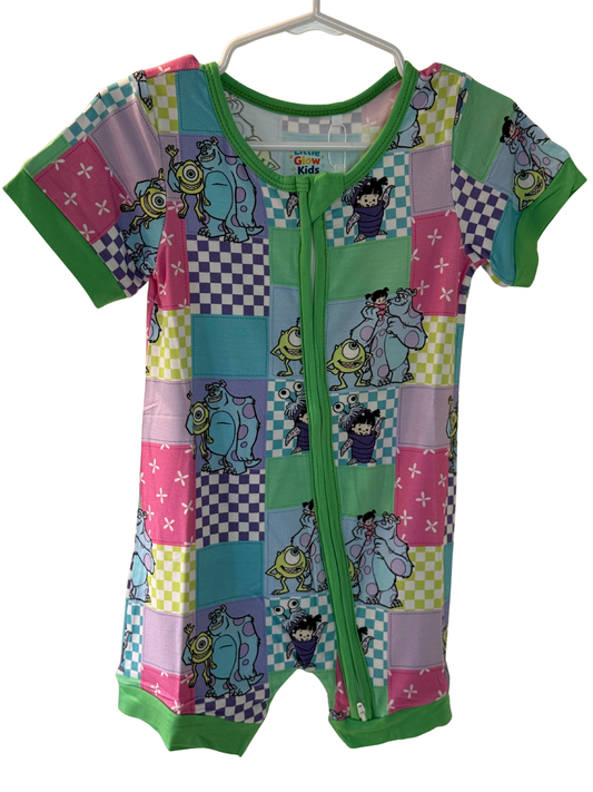 Monsters Inc. Patchwork Short Sleeve Bamboo Shortie