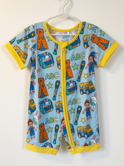 Ms. Rachel ABC Short Sleeve Bamboo Shortie - 18-24 months
