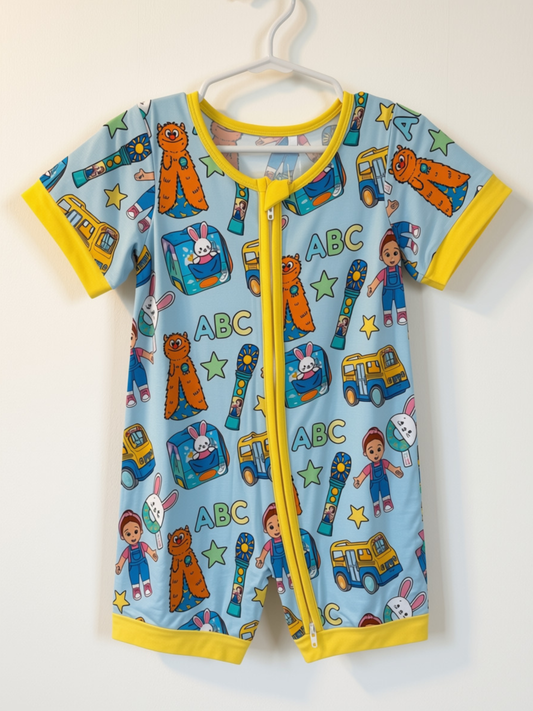 Ms. Rachel ABC Short Sleeve Bamboo Shortie - 18-24 months