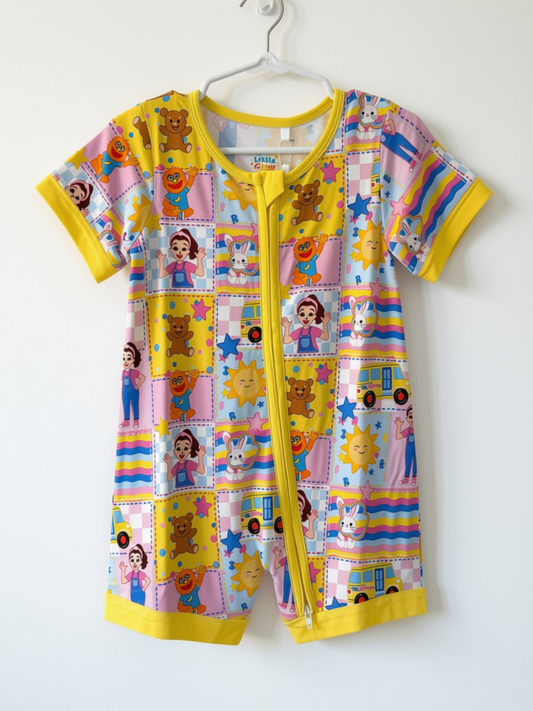 Ms. Rachel Patchwork Short Sleeve Bamboo Shortie