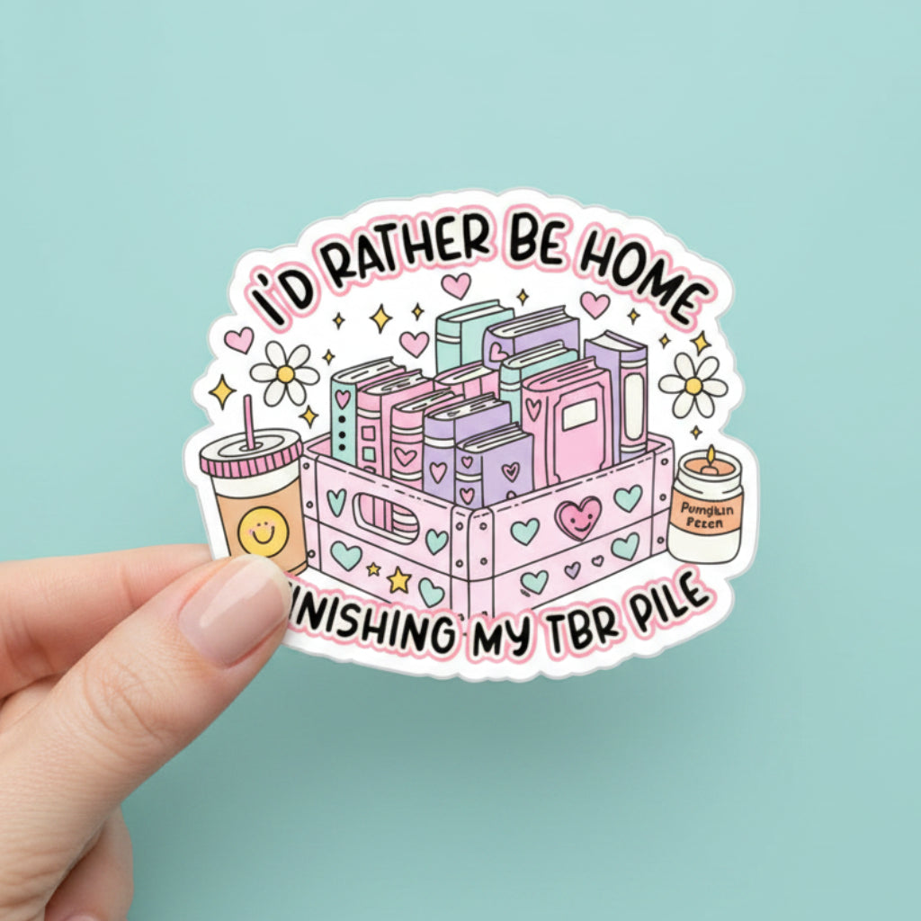 I'd Rather Be Home Finishing My Tbr Pile | Sticker Die Cut |