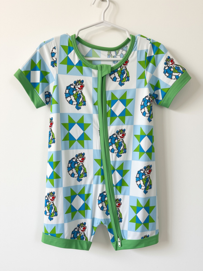 Treelo Quilt Short Sleeve Bamboo Shortie - 18-24 months