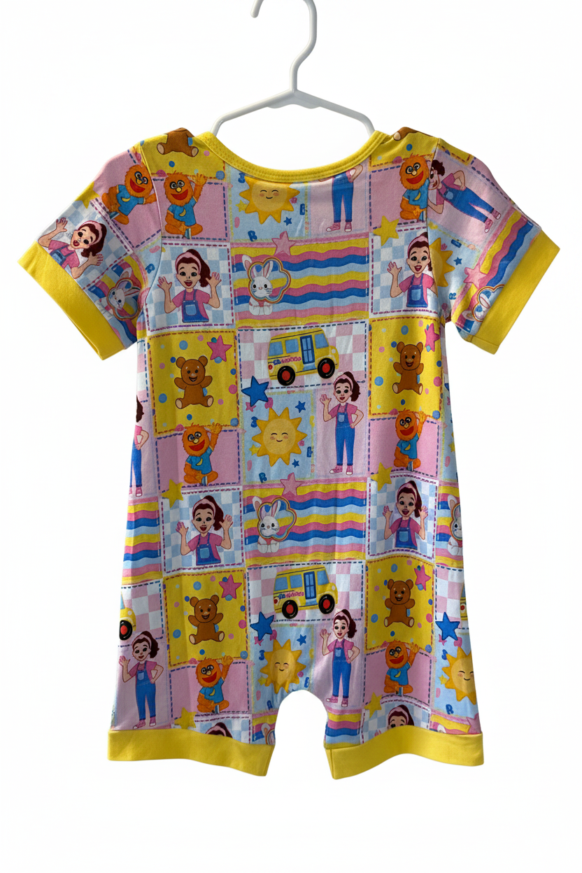 Ms. Rachel Patchwork Short Sleeve Bamboo Shortie